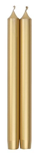 Straight Taper 12" Candles in Gold - 2 Candles Per Package