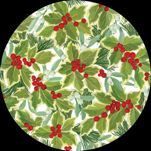 Holly and Mistletoe Coaster - Die Cut