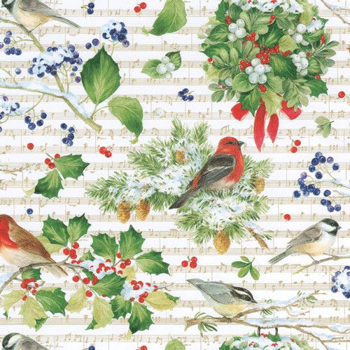 Winter Song Ivory Gift Wrapping Paper Continuous Wrap Roll