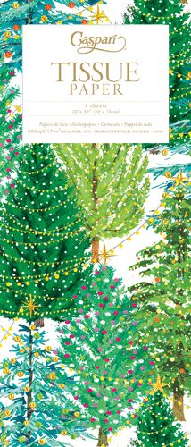 Christmas Trees With Lights Tissue Pkg 4 Sheets