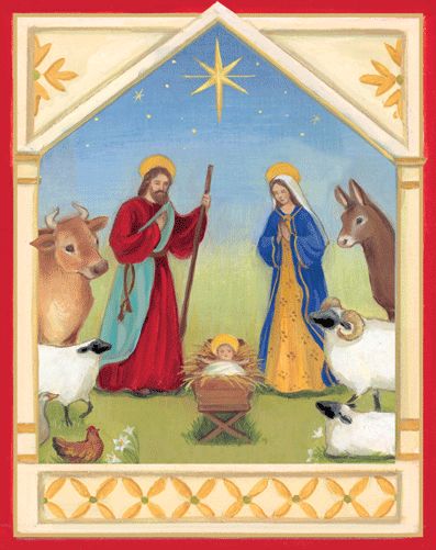 Nativity Scene Christmas Card Box 16 Count