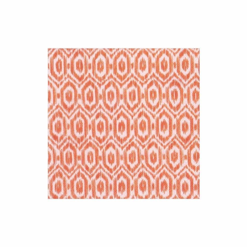 Amala Ikat Paper Cocktail Napkins in Orange - 20 Per Package