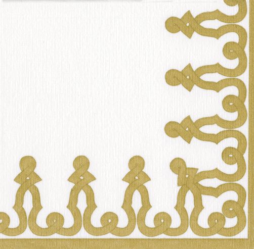 Dessin Passementerie Gold Dinner Napkins - 12 Per Package