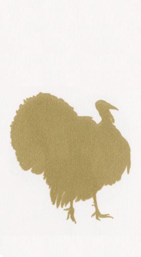 Turkey Fan Paper Guest Towel Napkins in Gold - 15 Per Package