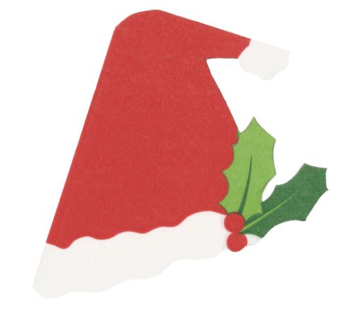 Santa Hat Die-Cut Paper Linen Party Napkins - 15 Per Package