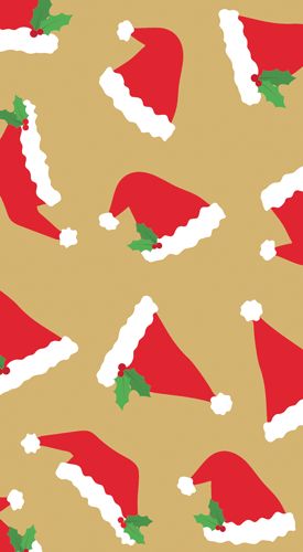 Santa Hat Toss Gold Paper Guest Towel Napkins - 15 Per Package