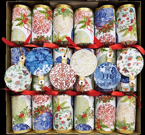 Porcelain Ornaments Christmas Crackers 6 Count 12.5 Inch Long