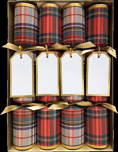 Stewart Tartan Christmas Crackers - 8 Per Box