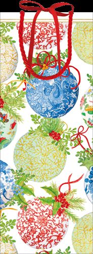Porcelain Ornaments Wine &amp; Bottle Gift Bag - 1 Each