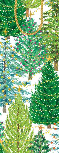 Christmas Trees With Lights Wine &amp; Bottle Gift Bag