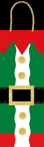 Elf Costume Wine &amp; Bottle Gift Bag - 1 Each