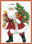 Lynn Haney Santa Advent Calendar Greeting Card - 1 Card &amp; 1 Envelope