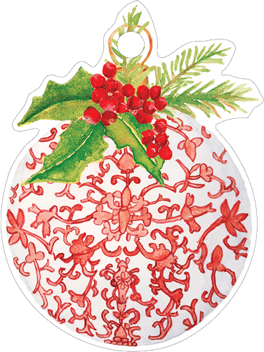 Porcelain Ornament Ornament Tag W/header 4 Pk-Gallery