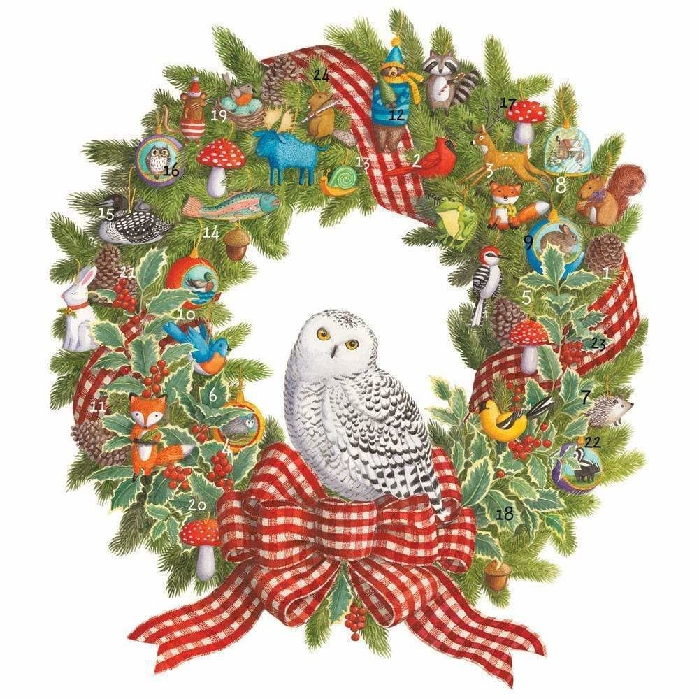 Snowy Owl Wreath Advent Calendar - 1 Each