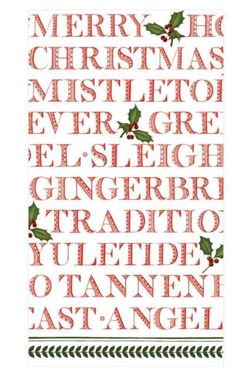 Yuletide Cheer Paper Guest Towel Napkins - 15 Per Package