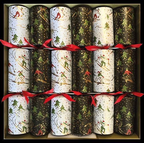 Winter Sports Christmas Crackers 6 Count 12.5 Inch Long