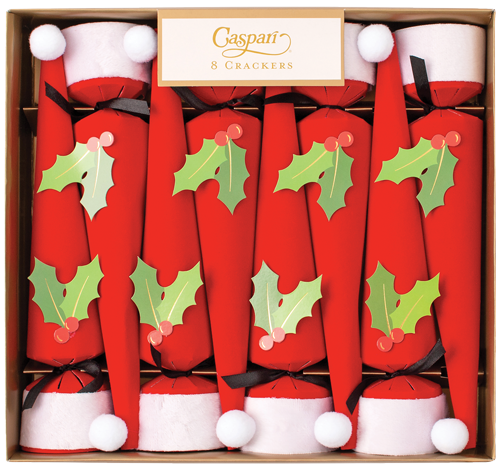 Santa Hat Christmas Cone Crackers - 12 Inch 8 Per Box