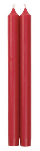 Straight Taper 12" Candles in Red - 2 Candles Per Package
