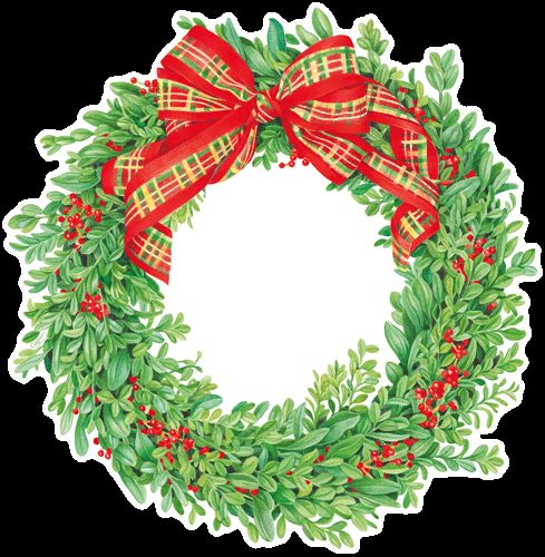 Boxwood and Berries Wreath Coaster - Die Cut