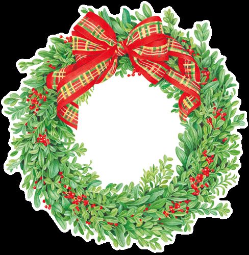 Boxwood and Berries Wreath Die-Cut Placemat