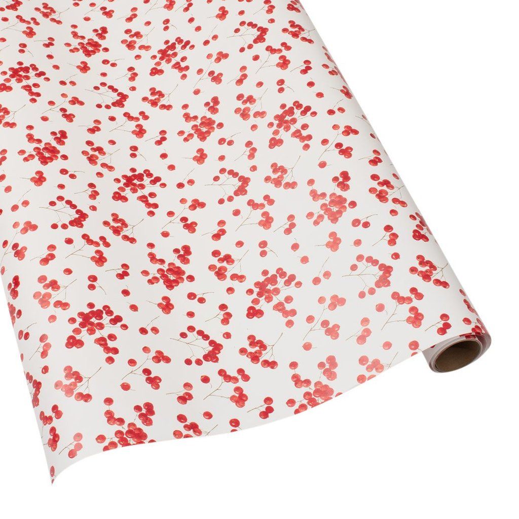 Berry Gathering Gift Wrapping Paper in Ivory - 30" x 8' Roll