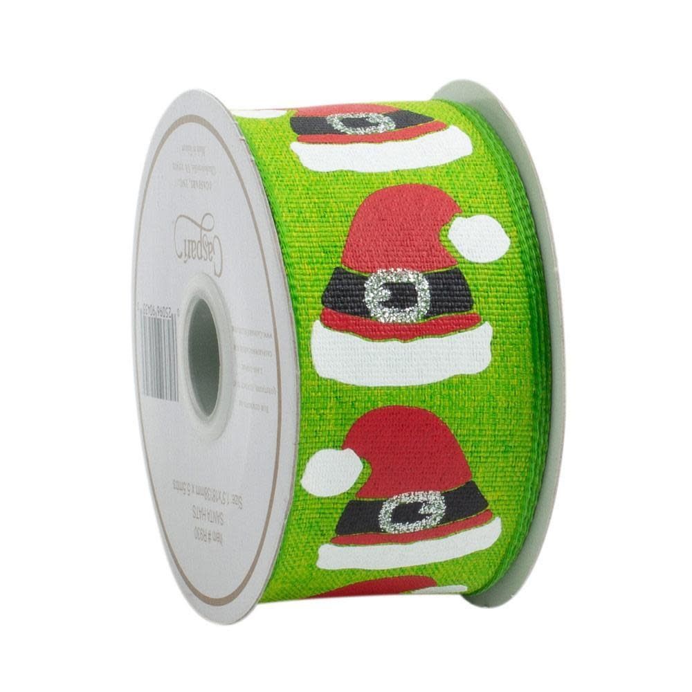 Santa Hats Wired Ribbon - 6 Yard Spool