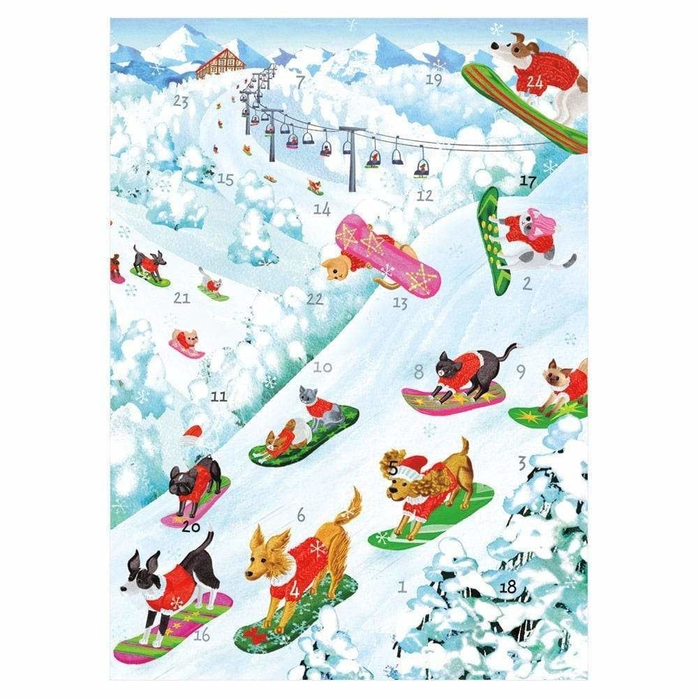 Off Leash Advent Calendar Greeting Card - 1 Card &amp; 1 Envelope