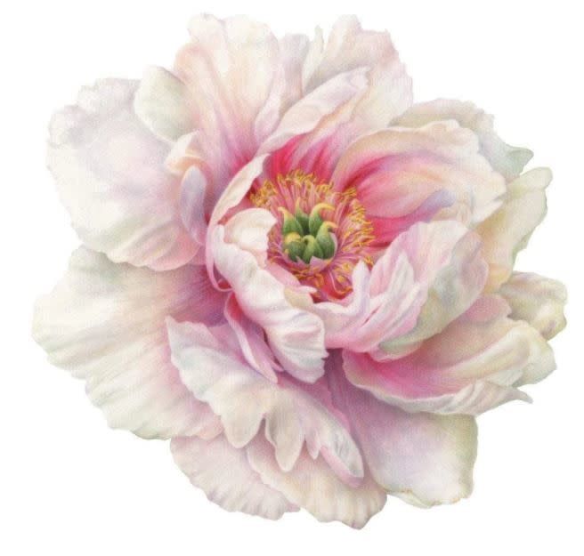 White Peony Die-Cut Placemat - 1 Per Package