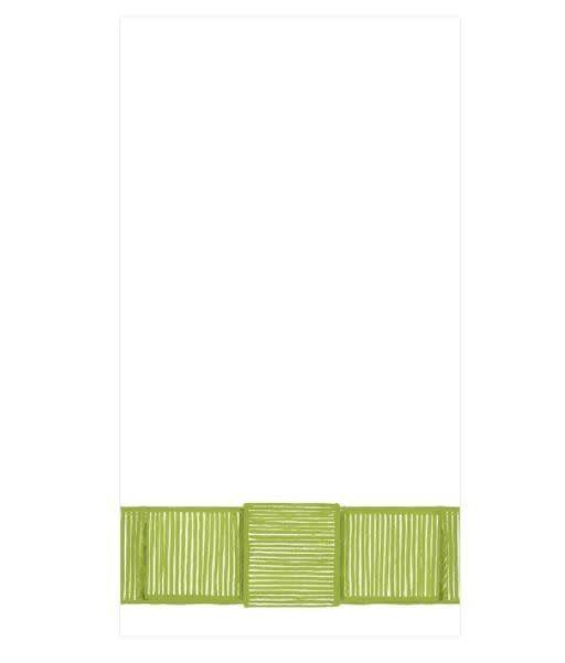 Ribbon Border Paper Guest Towel Napkins in Green - 15 Per Package