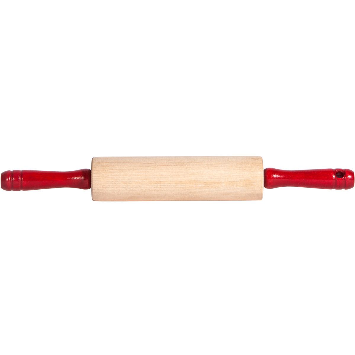 Mini Wood Rolling Pin with Red Handles