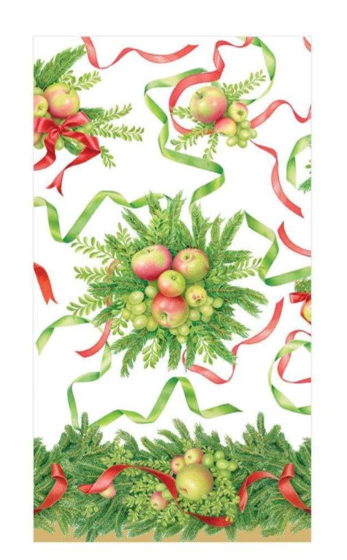Apples and Greenery Paper Guest Towel Napkins - 15 Per Package