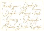 Languages Thank You Notes in Green - 6 Note Cards &amp; 6 Envelopes