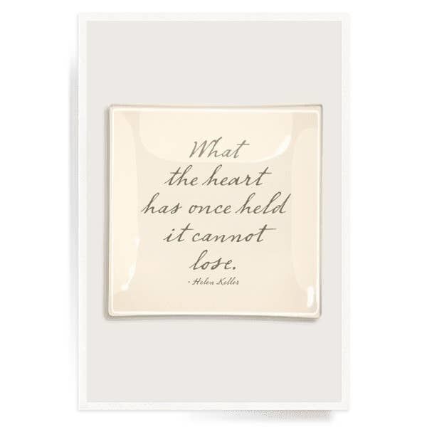 What The Heart Decoupage Glass Tray 6"x6"