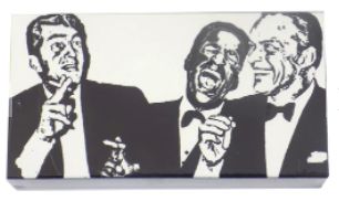 Designer Matches Rat Pack on Black &amp; White Embossed Matte 4" Collectible Matchbox