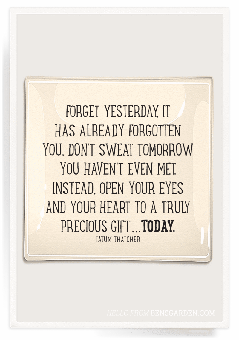 Forget Yesterday Decoupage Glass Tray  8"X 8"