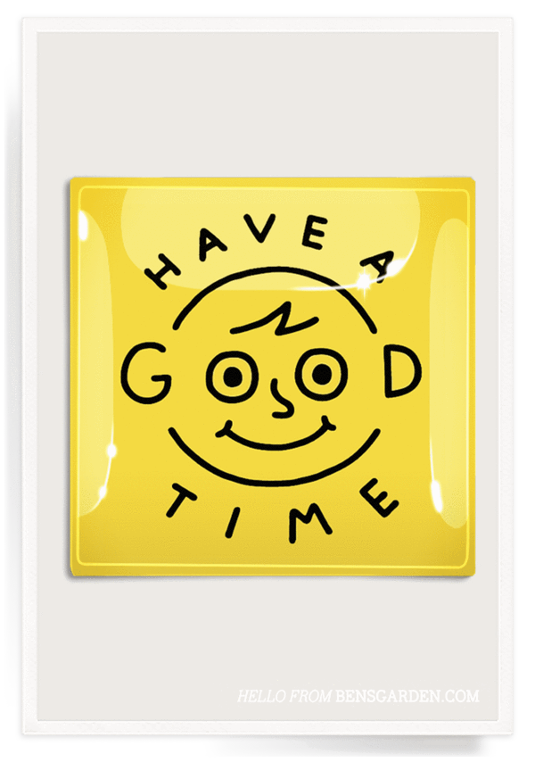 Have A Good Time Decoupage Glass Tray  6"X 6"