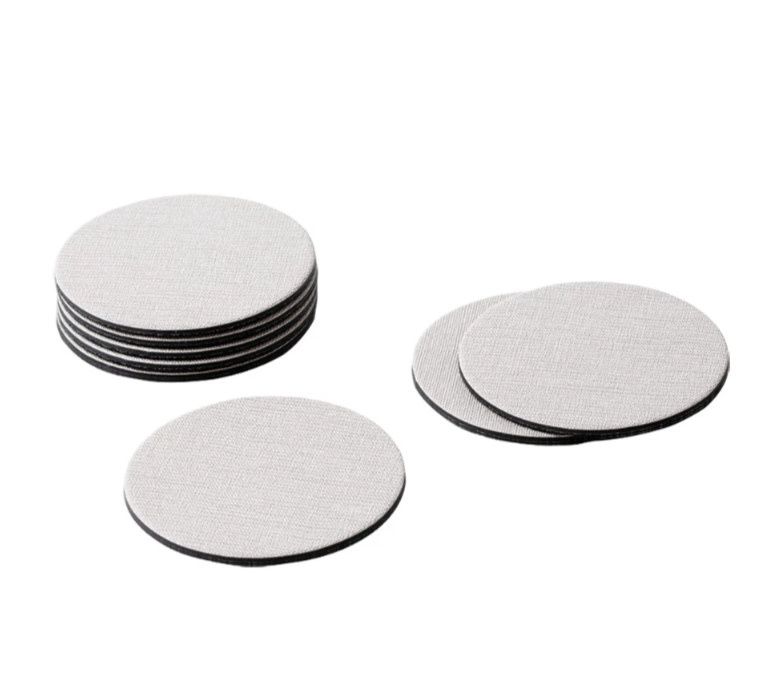 Classic Canvas Felt-Backed Coasters in Linen - 8 Per Box