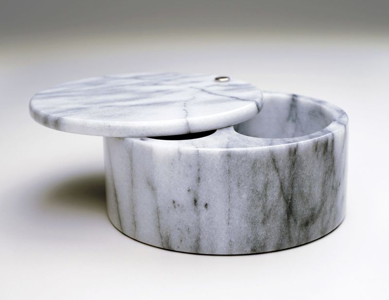 Swivel Top Salt Box - White Marble