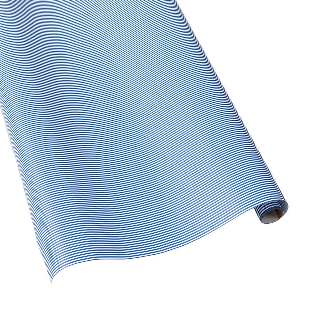 Oxford Stripe Gift Wrapping Paper in Blue &amp; White - 30" x 5' Roll