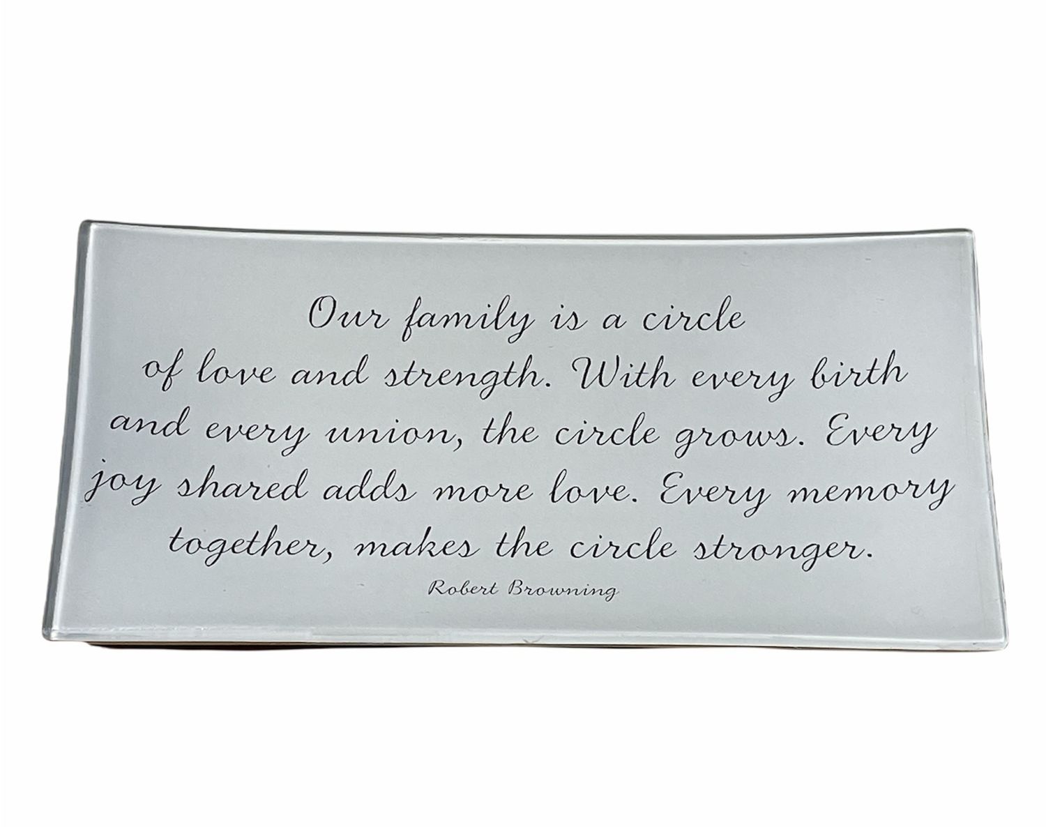 Our Family Is A Circle Decoupage Glass Tray  4"x9"