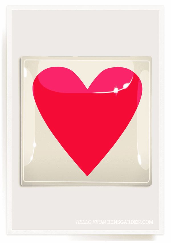I Heart You Decoupage Glass Tray  6"X 6"