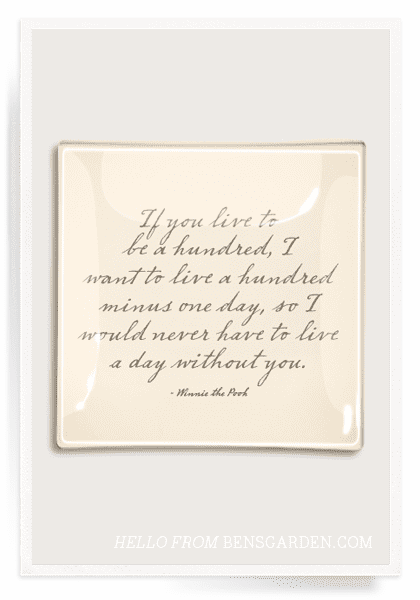 If You Live To Be A Hundred Decoupage Glass Tray  6"X 6"
