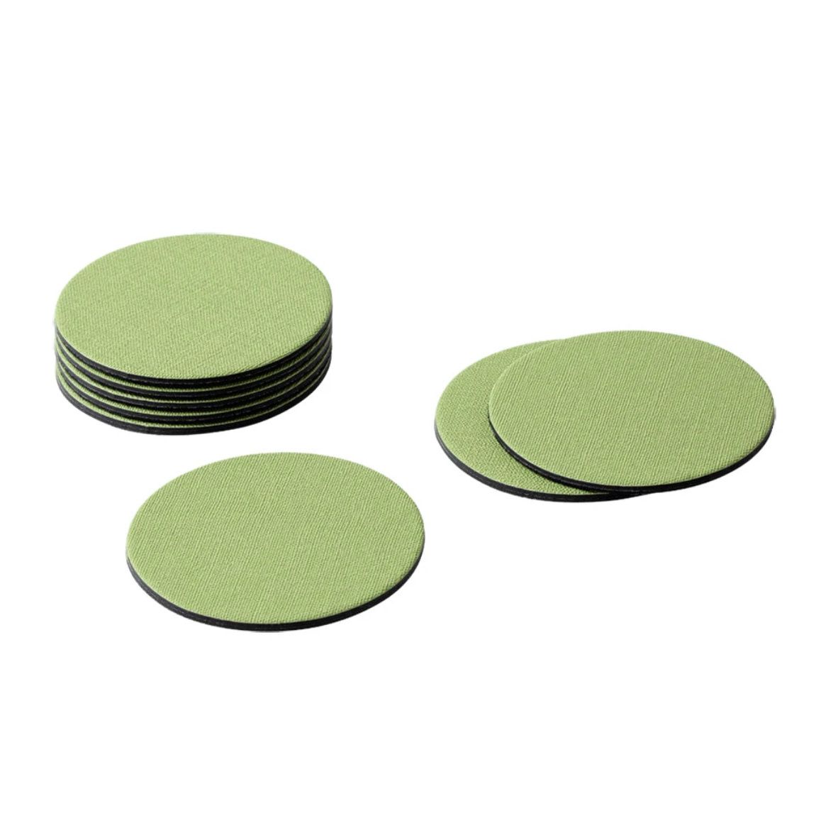 Classic Canvas Felt-Backed Coasters in Moss Green - 8 Per Box