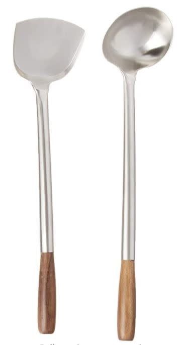 Spatula &amp; Ladle Wok Tool Set, 16.5-17.5 inches, Stainless Steel