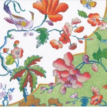 Summer Palace Paper Cocktail Napkins in Celadon - 20 Per Package