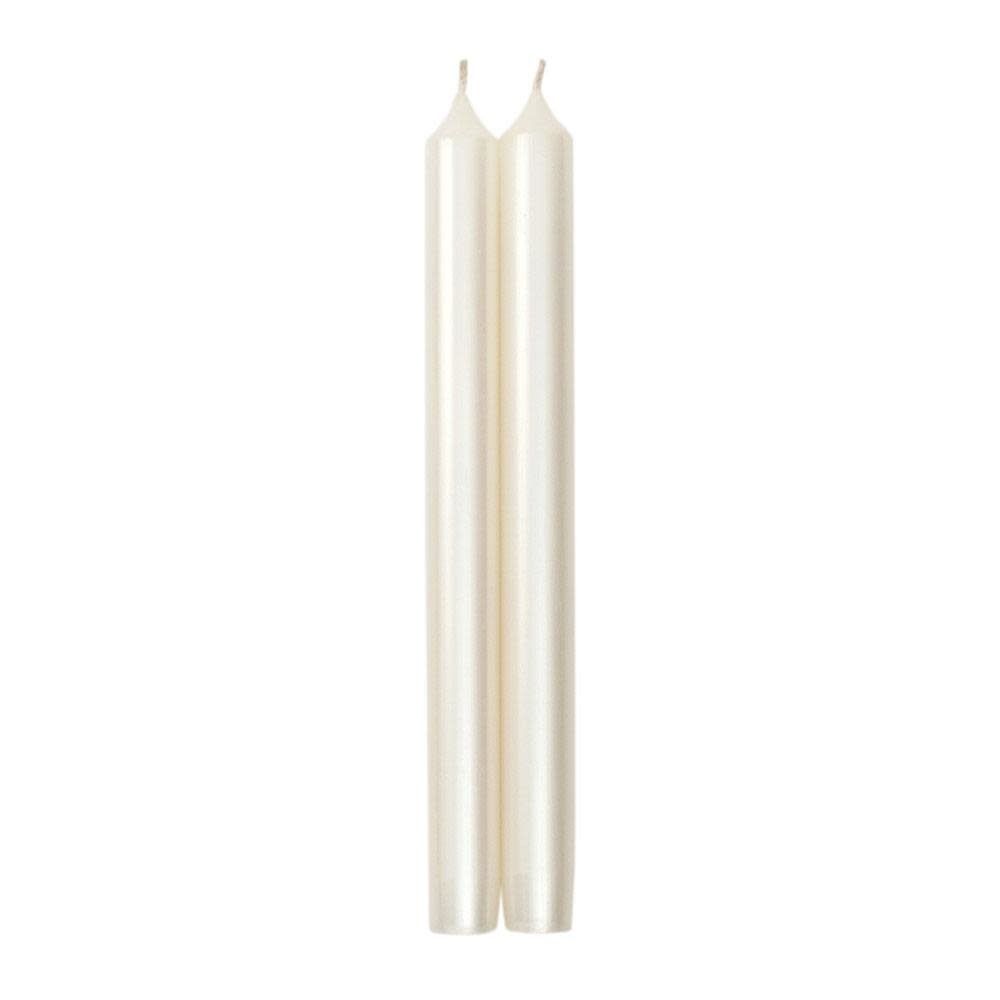 Straight Taper 10" Candles in White Pearlescent - 2 Candles Per Package