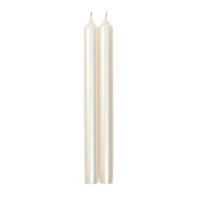 Straight Taper 10" Candles in White Pearlescent - 2 Candles Per Package