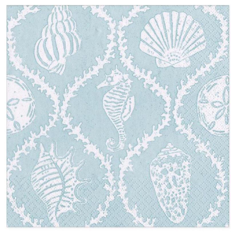 Seychelles Aqua Paper Cocktail Napkins - 20 Per Package