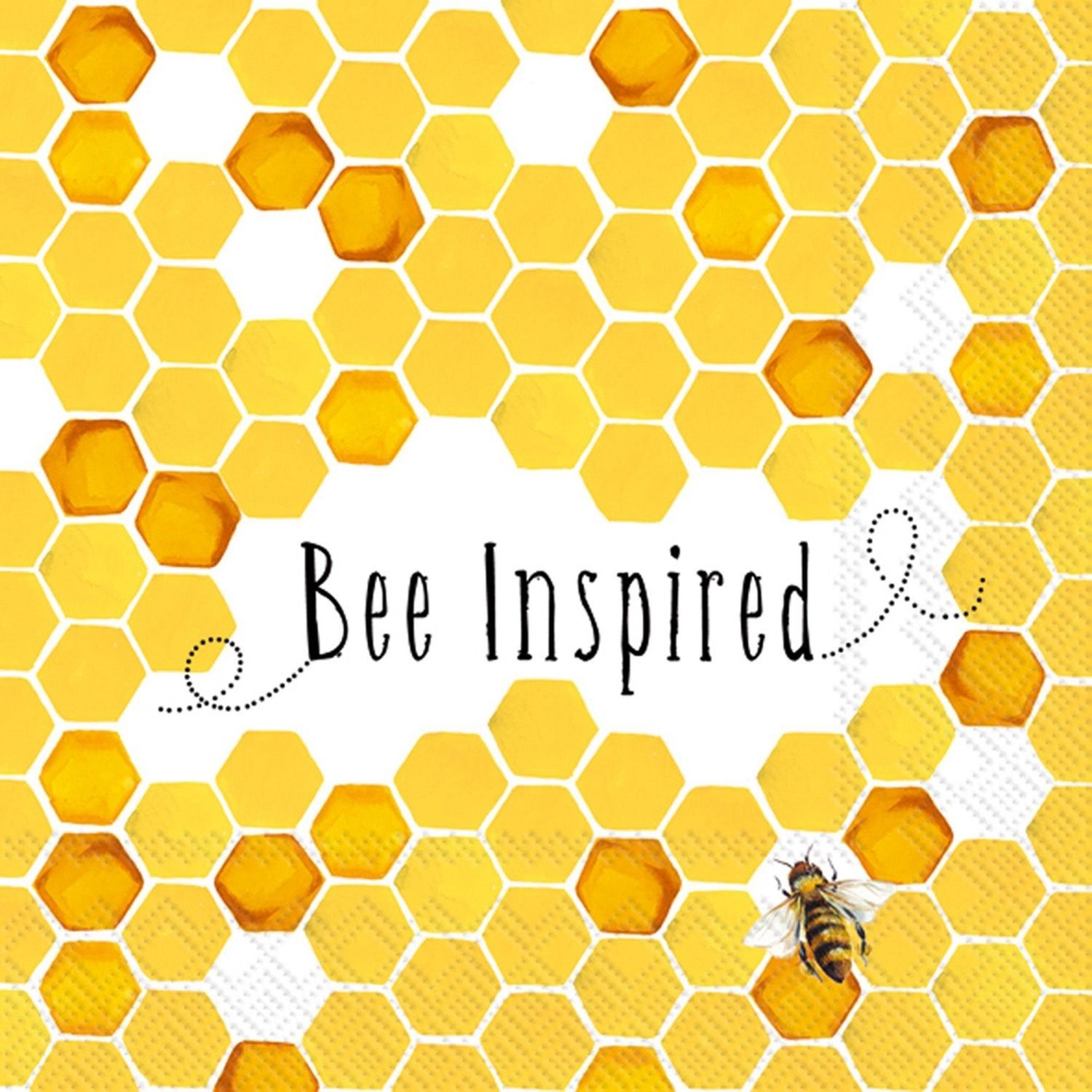 Bee Inspired Yellow Cocktail Napkin