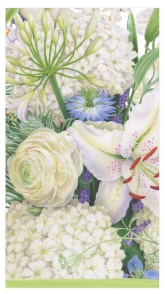White Blooms Paper Guest Towel Napkins - 15 Per Package
